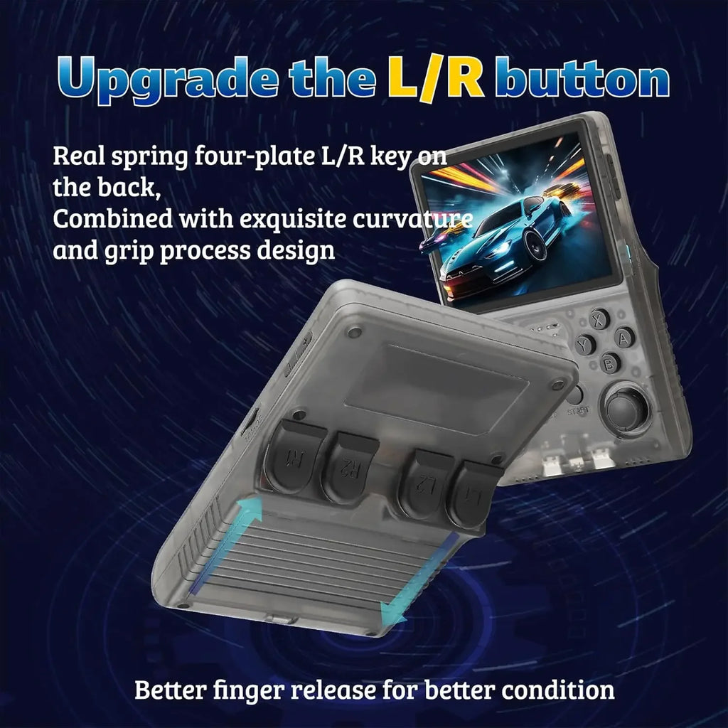 2025 New R40S PRO 256GB Handheld Game Console w/Joystick, 30000+ Retro Games, Linux OS, Transparent Shell, MP4 Player, Kids Gift