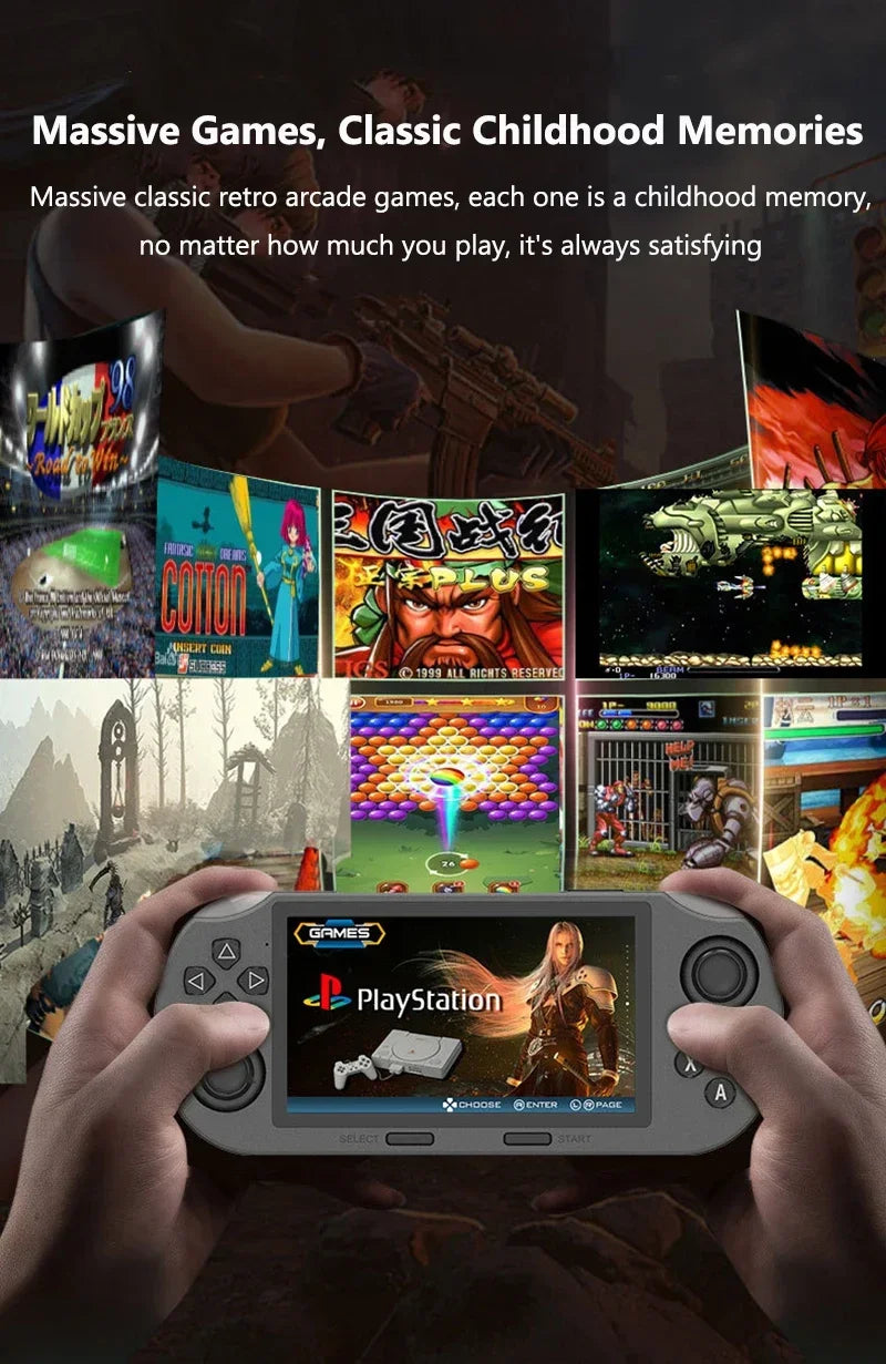 SF3000 Portable Handheld Game Player 4.5 Inch IPS Screen Retro Video Game Console Built-in 20000+ Games for PS1/GBA/SFC/MAME
