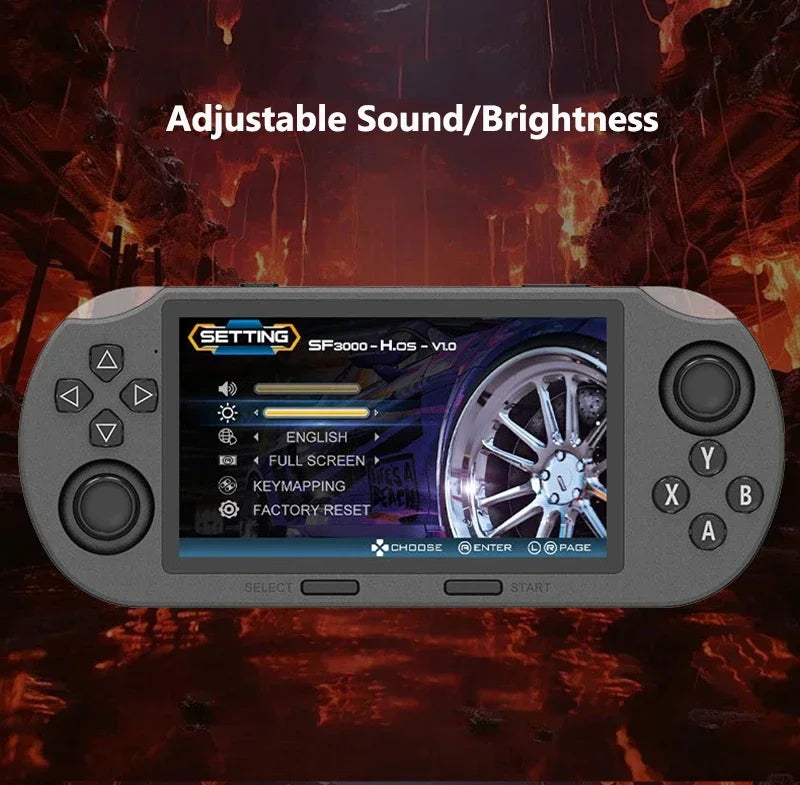 SF3000 Portable Handheld Game Player 4.5 Inch IPS Screen Retro Video Game Console Built-in 20000+ Games for PS1/GBA/SFC/MAME
