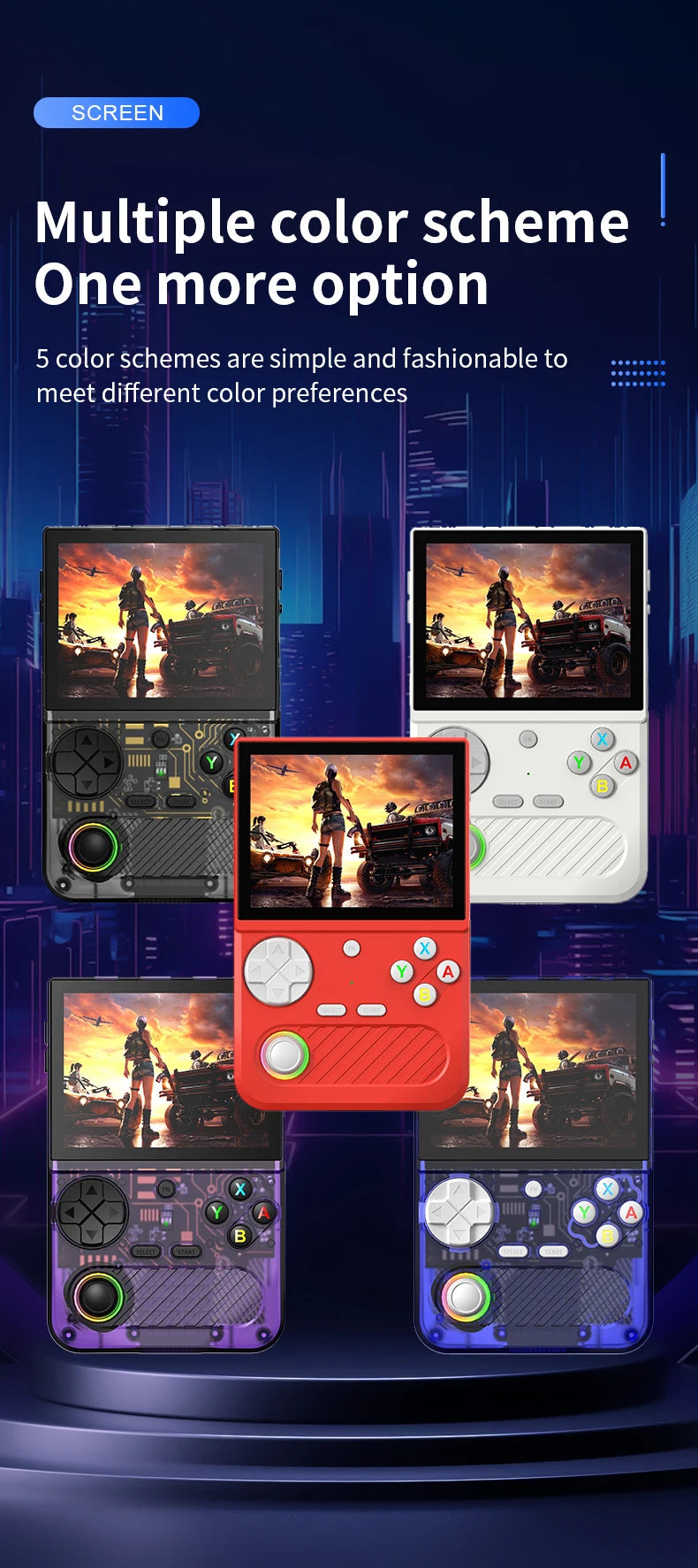 K36S Retro Handheld Game Console 128G Mini Portable 3.5-Inch IPS Screen Video Game Consoles 64G Linux Pocket Game Player Gifts