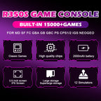 NEW 64G R350S Retro Handheld Video Game Console 3.5" IPS HD Screen Linux System 15000+ Portable Pocket Video Player R350S