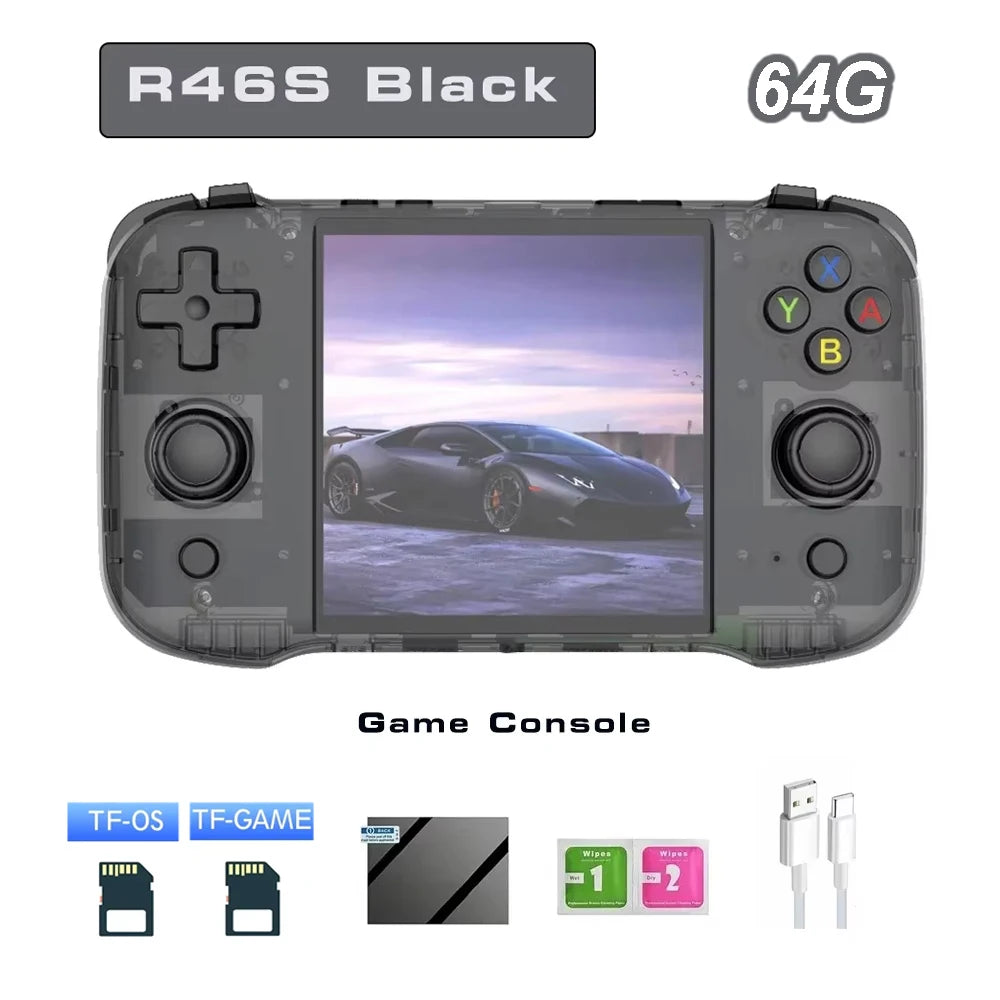 R46S Retro Handheld Game Console Linux System Support WIFI Bluetooth 4 inch Pocket Video Player For PS1 N64 PSP 3D Game R50S