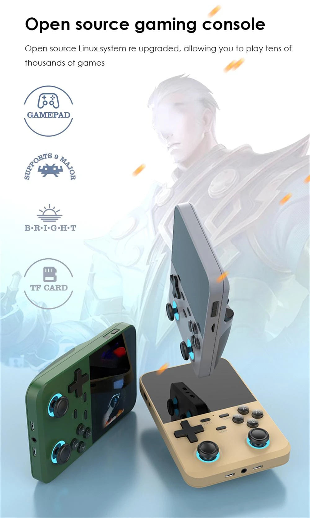 D007 Plus 3.5 Inch IPS Screen Handheld Game Console Players Dual Joystick 10000+ Game Retro Devices Portable Game Consoles