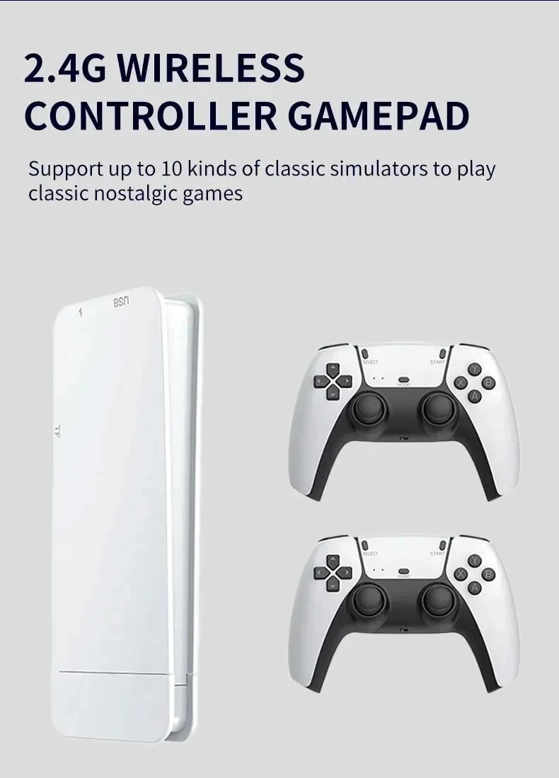 M15 Game Stick TV Video Game Console 64G 128G 50000+ HD Two-player Home Games Child Gift 20+emulator Wireless Gamepad Controller