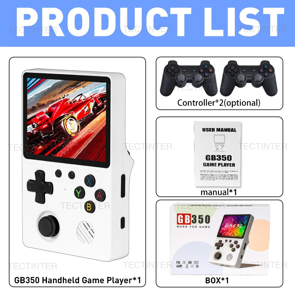 GB350 Handheld Game Player 3.5Inch IPS Screen Built-in 64G 20000+ Games Linux System Portable Retro Video Game Console For PS1