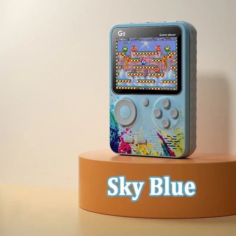 G5 Retro Handheld Game Console With 500 Classic Games 3.0Inch Screen Portable Gamepad Macaron Color 1020mAH Rechargeable Battery