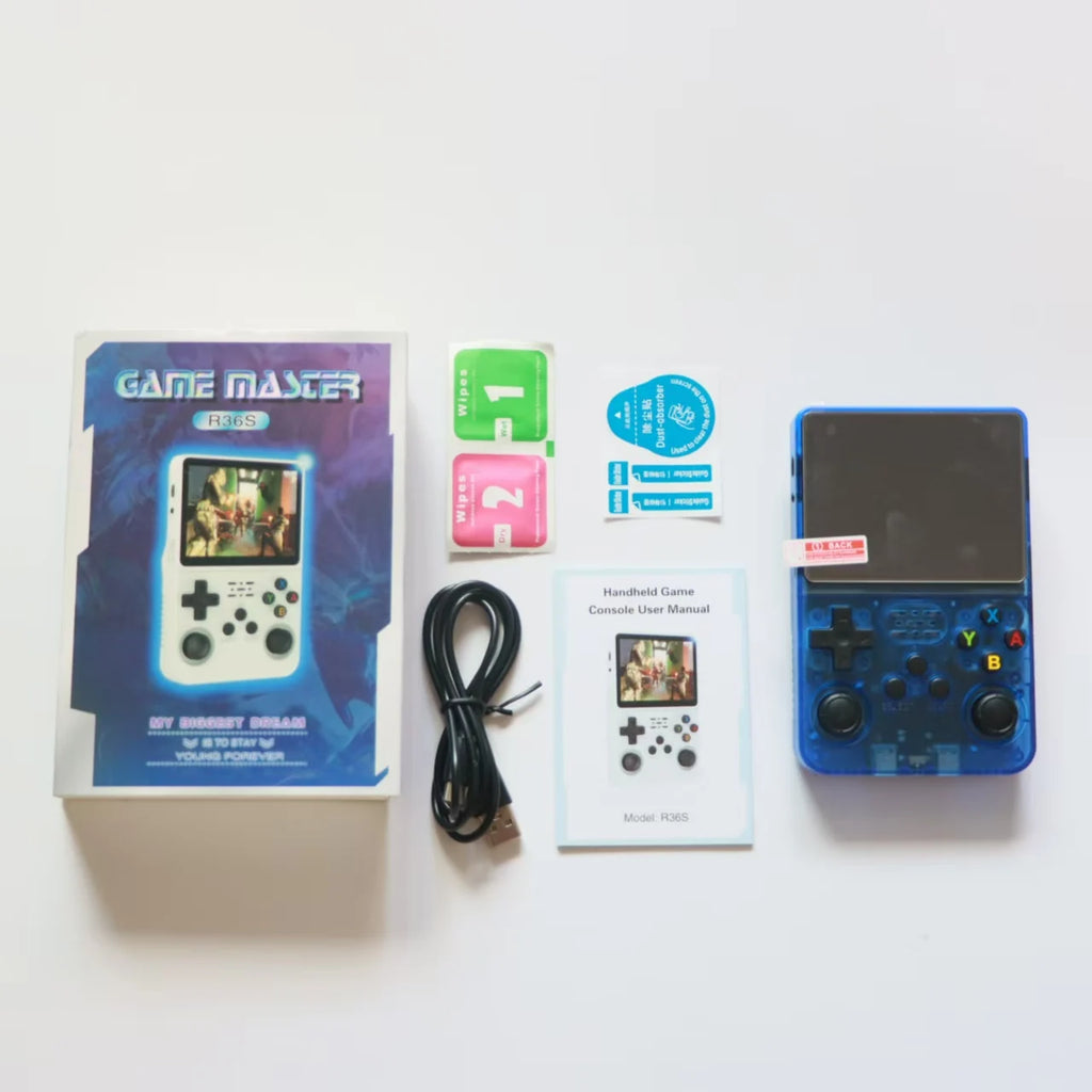 R36S Retro Video Handheld Game Console Linux System 3.5 Inch lPS Screen Built in 3000mah Battery Preinstalled Games