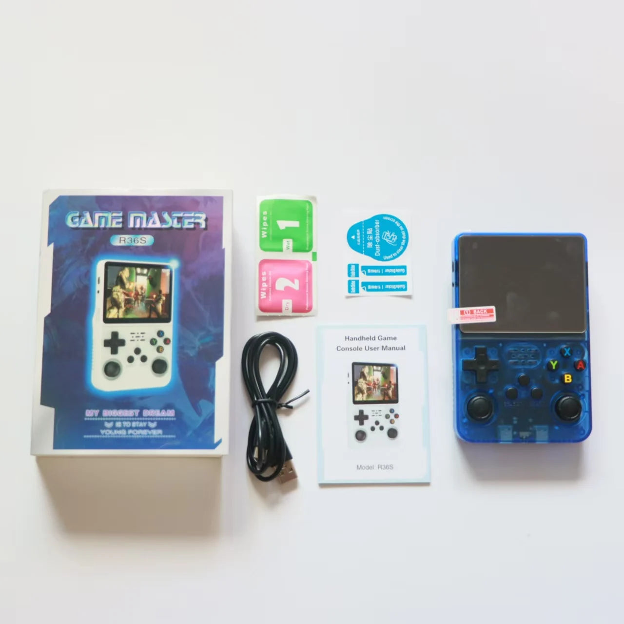 R36S Retro Video Handheld Game Console Linux System 3.5 Inch lPS Screen Built in 3000mah Battery Preinstalled Games