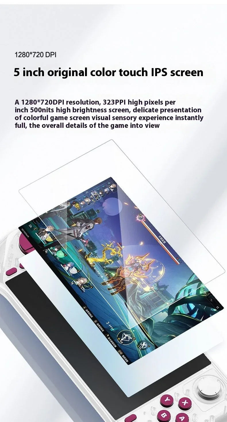 E6 MAX Game Console 5Inch 1280*720 DPI IPS Touch Screen 5000mAh Hall Joystick Handheld Game Consoles Support Projection Custom