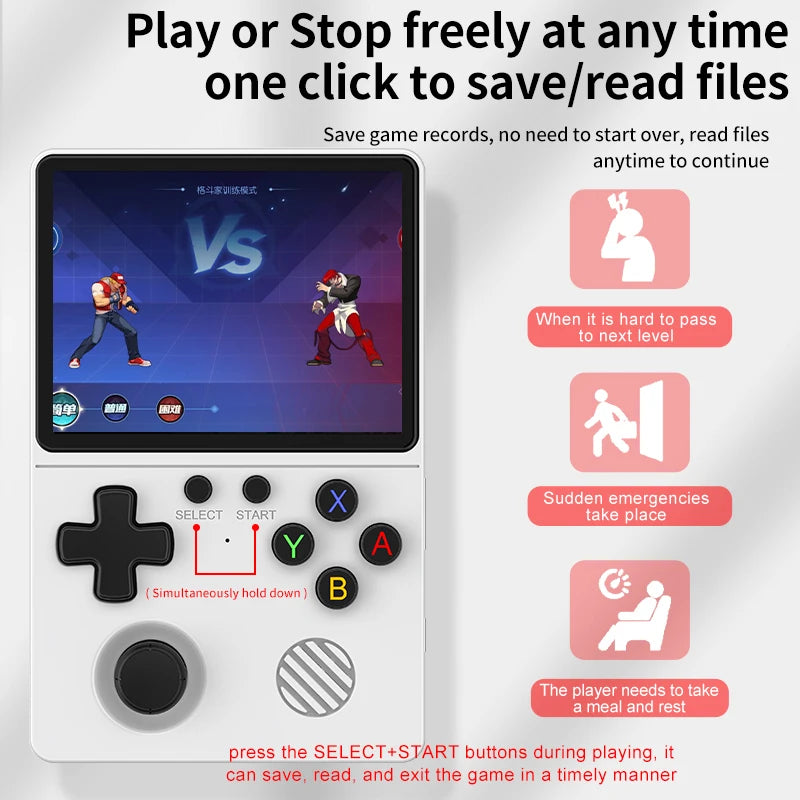 GB350 Handheld Game Player 3.5Inch IPS Screen Built-in 64G 20000+ Games Linux System Portable Retro Video Game Console For PS1