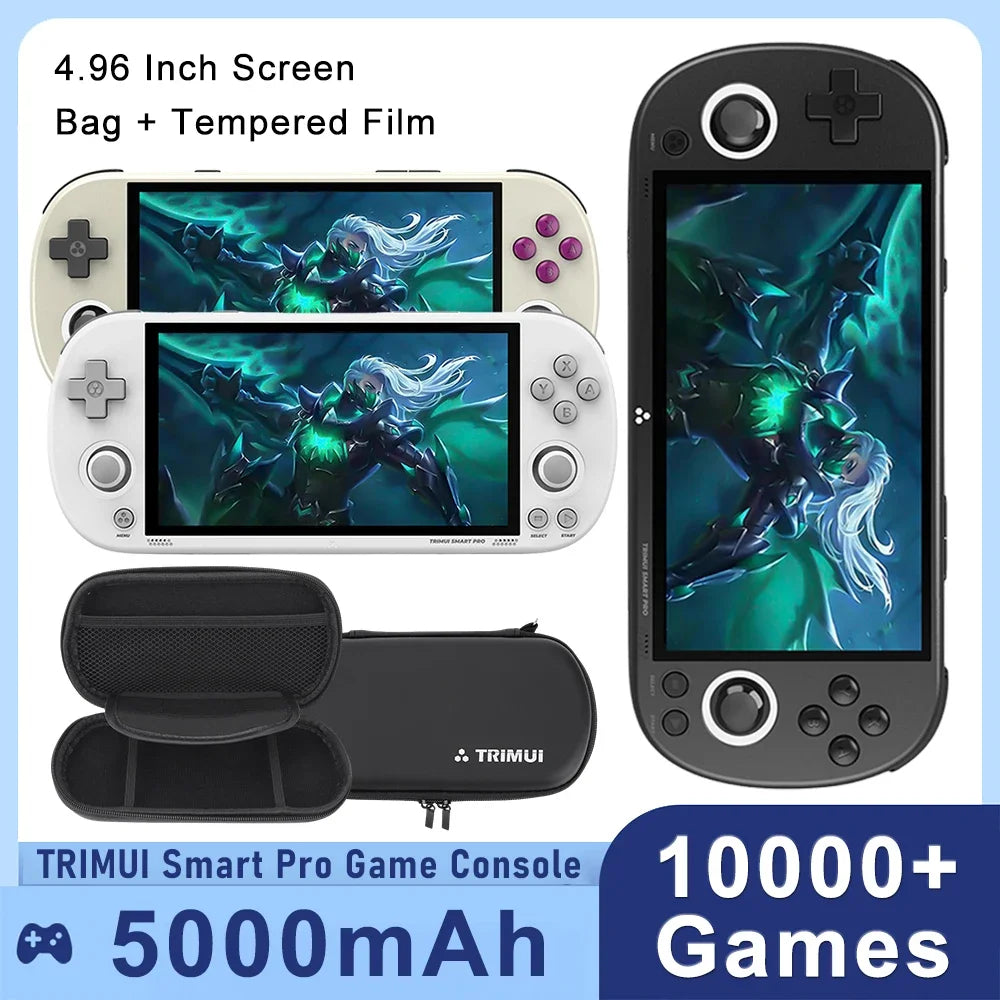 TRIMUI Smart Pro Video Game Console for Kids Adult 4.96 Inch Screen Linux Pocket Double Joystick Handheld Game Player Console