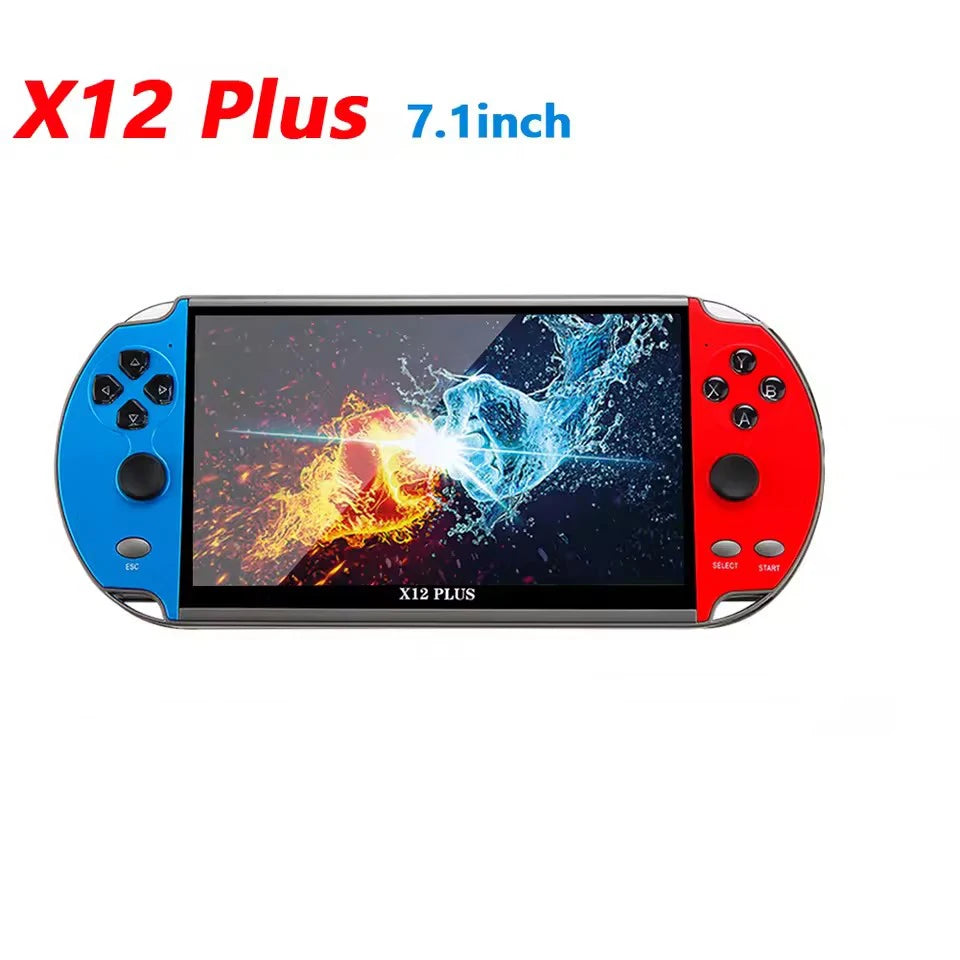 GAMINJA X12 Plus Handheld Game Console 7.1Inch Dual Joystick IPS Screen Video Game Player Built-in 32G TF Card For GBA GBC NES