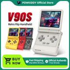 POWKIDDY V90S Retro Flip 3.5 Inch 4:3 640*480 HD IPS Screen Handheld Game Console A133Plus Vibration function Children's Gifts