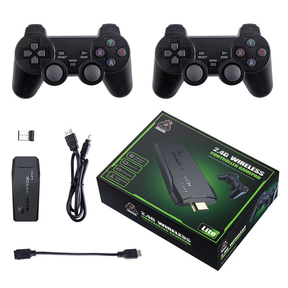 M8 Video Game Console 64GBuilt-in 30000 Games 2.4GB Dual Handle Wireless Controller 4k HD simulator For GBA TV Game Stick PK X2