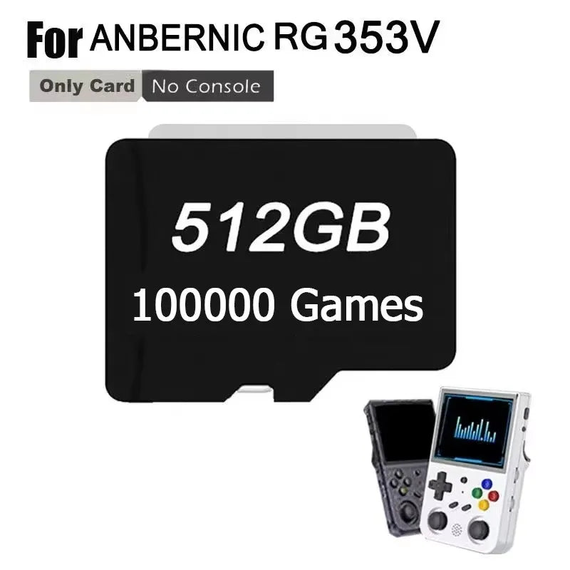 ANBERNIC RG353V RG353VS  TF Card Preloaded Games for 512G 256G 128G 64G  Handheld Game Built in 100000+ Games