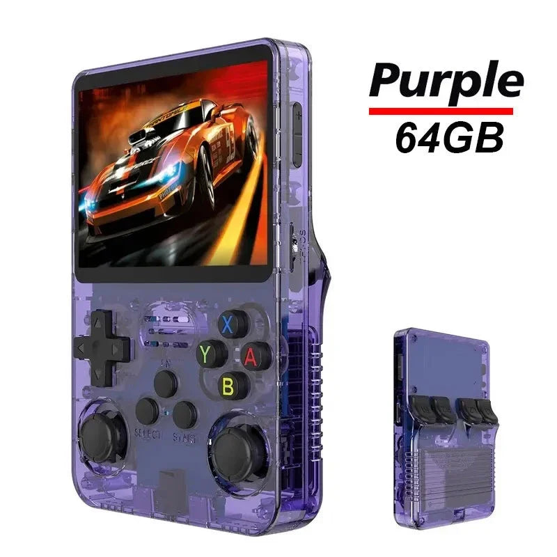 R36S Game Console Linux System 128G Portable Video Consoles 3.5 Inch IPS Screen with Retro Games Pocket Handheld Game Players