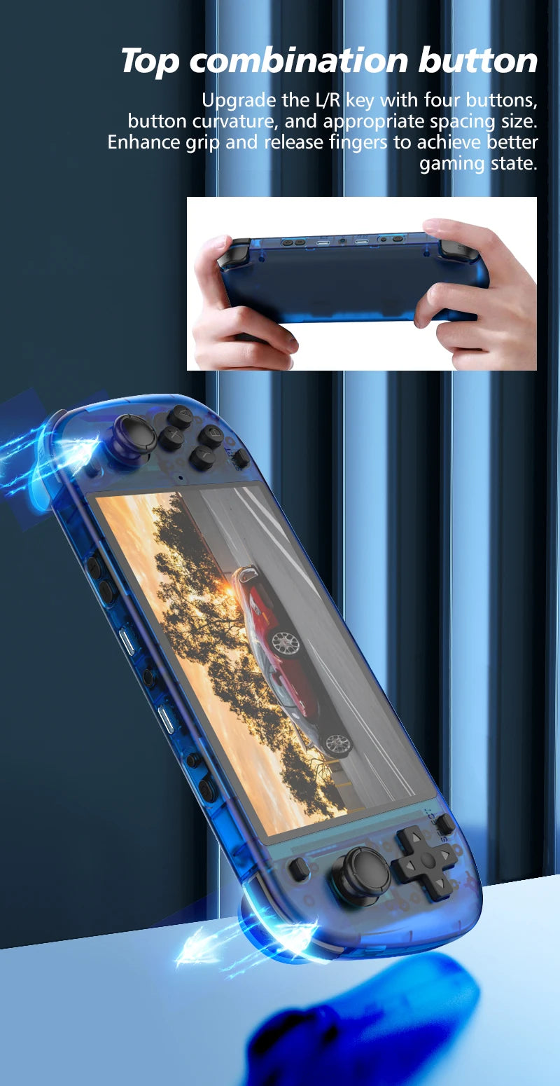 New Upgrade R50S Video Games Console 128G 5.1inch IPS Screen Two-player 20000+ Classic Games Retroid Pocket Game Console