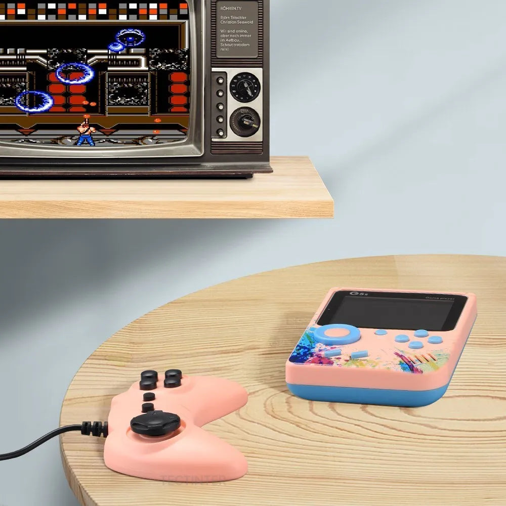 Video Game Console Mini Portable Retro TV Handheld Game Player Built-in 500 Games LCD Screen AV Output Support 2 Player Gamepad