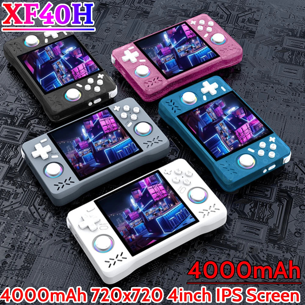 XF40H Video Game Console 4.0inch IPS Screen 2.4G WIFI RK3326 1.5 GHz 64bit Open Source Linux System 4000mAh Retro Game Player