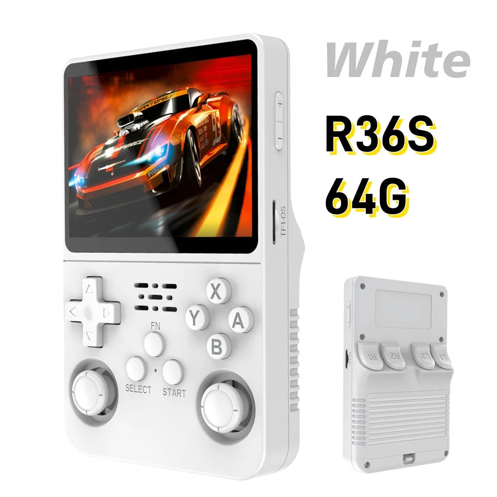 R36S Game Console Linux System 128G Portable Video Consoles 3.5 Inch IPS Screen with Retro Games Pocket Handheld Game Players