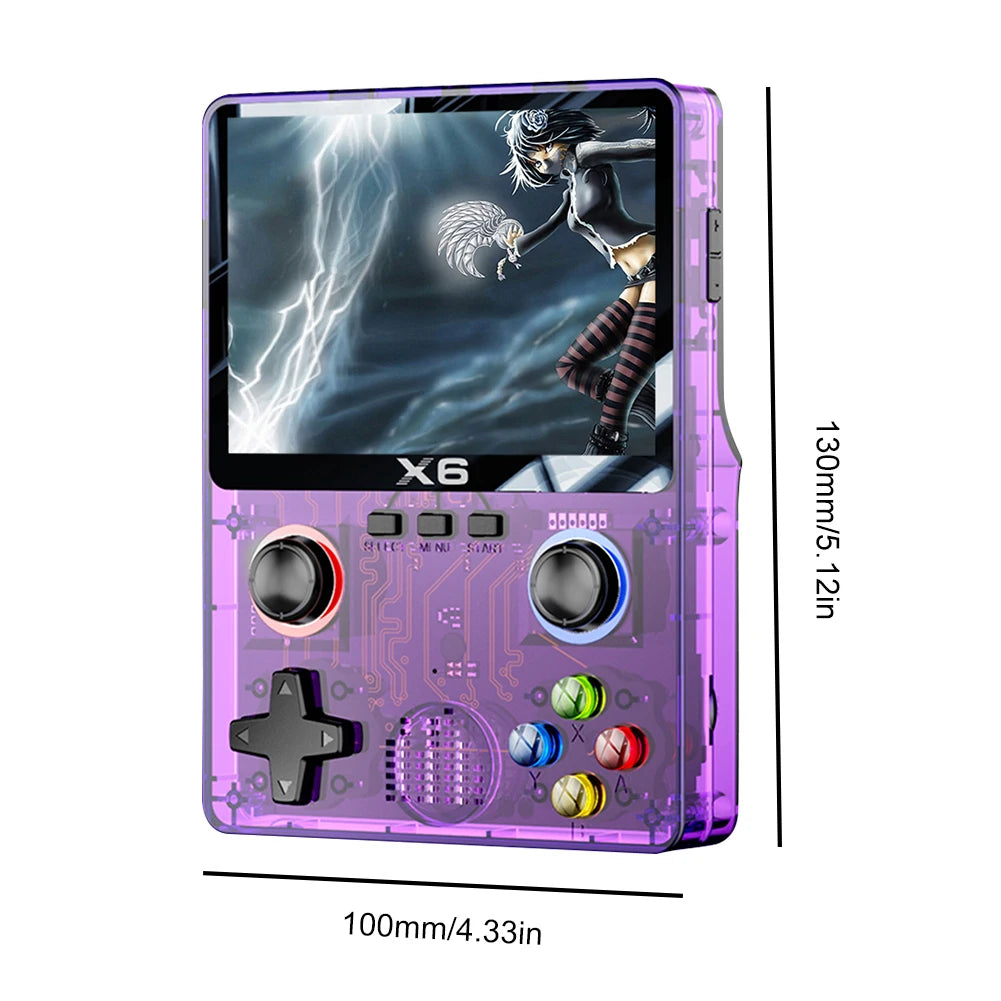 X6 Portable Video Game Console 2000mAh 3.5 Inch IPS Screen Video Gaming Console 3D Joystick Classic Video Player for Adults Kids
