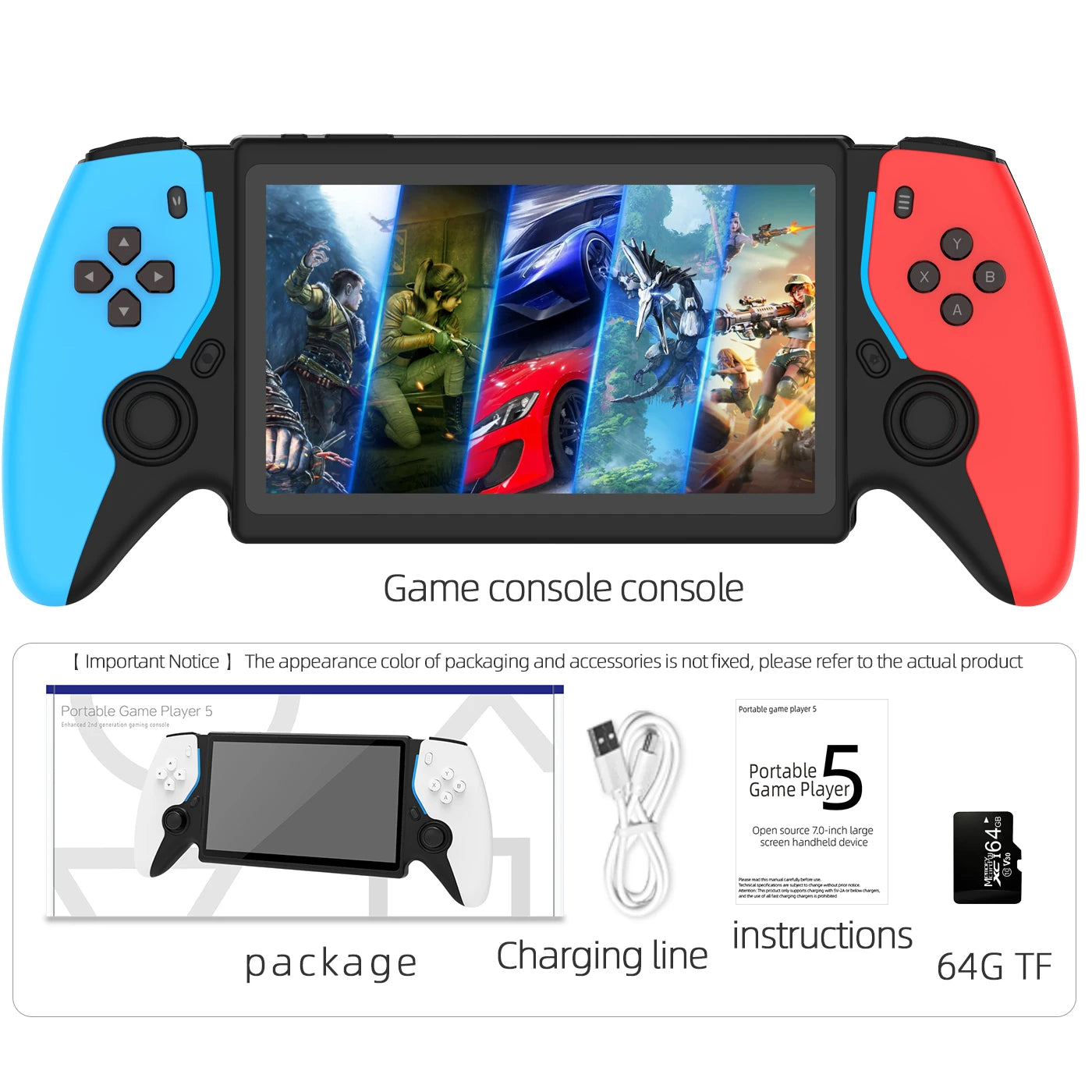 New PSP 7 Inch Portable Retro Game Game Machine HC8000 Retro Handheld Game Machine 64G PSP Gift