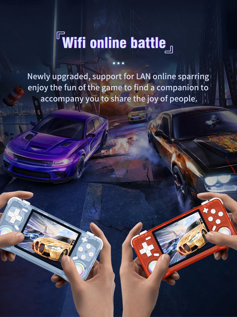 Newest Retro XF35H Handheld Video Game Console Portable 3.5 Inch IPS Screen  Preloaded Games Linux System Pocket Player 128GB