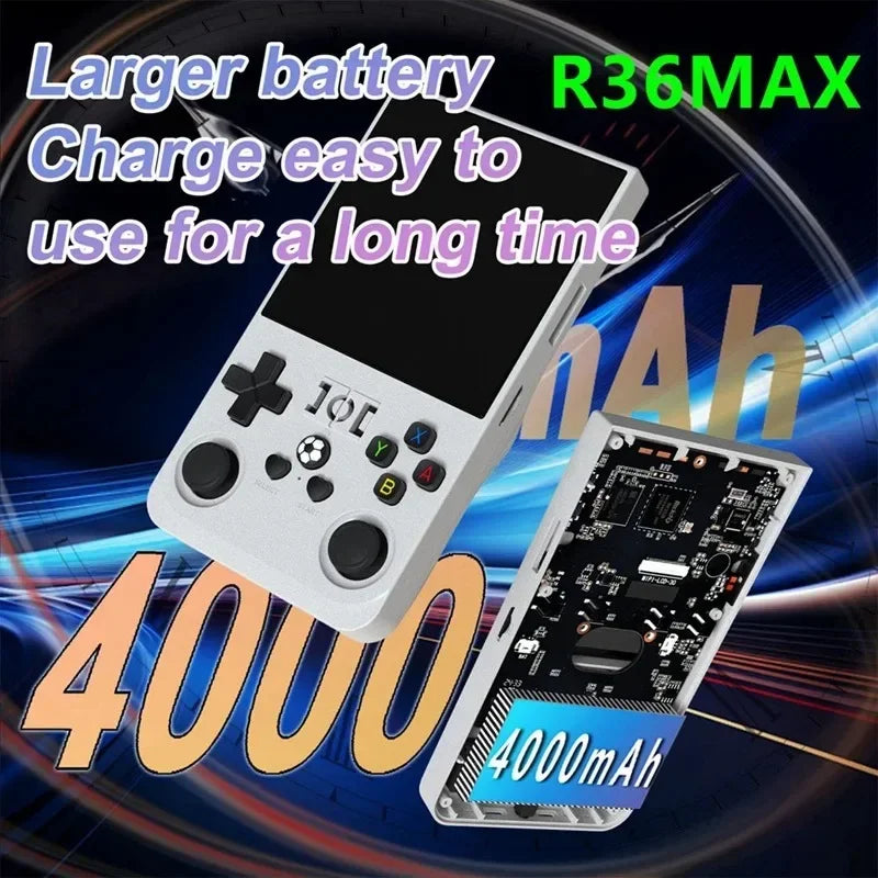 R36 MAX Retro Handheld Game  4.0Inch IPS Screen Console 128GB Portable Pocket Video Player Supports 30+ Emulators