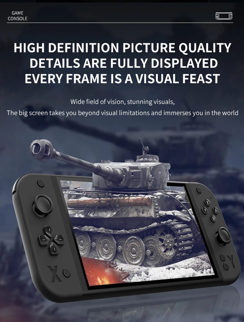 G90 7-inch 64GB 4000mAh portable handheld game console arcade suitable for PSP/PS1 retro TV game controller boys' gift