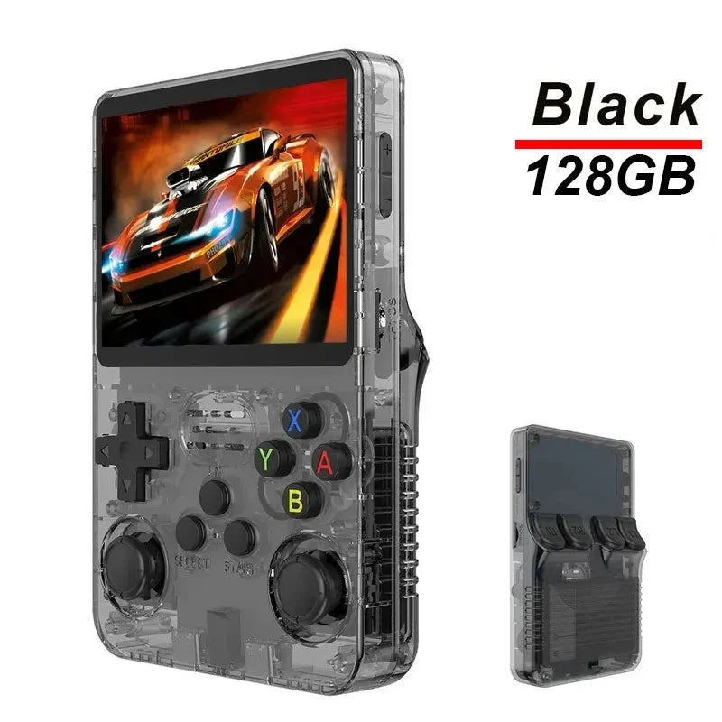 R36S Game Console Linux System 128G Portable Video Consoles 3.5 Inch IPS Screen with Retro Games Pocket Handheld Game Players