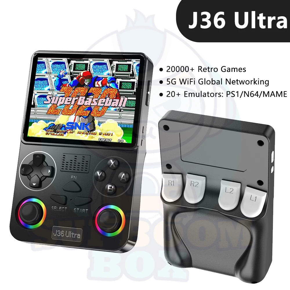 J36 Ultra 128G Retro Handheld Game Console 3.5 Inch Video Portable Game Player 20+ simulator 5G WIFI Global Networking