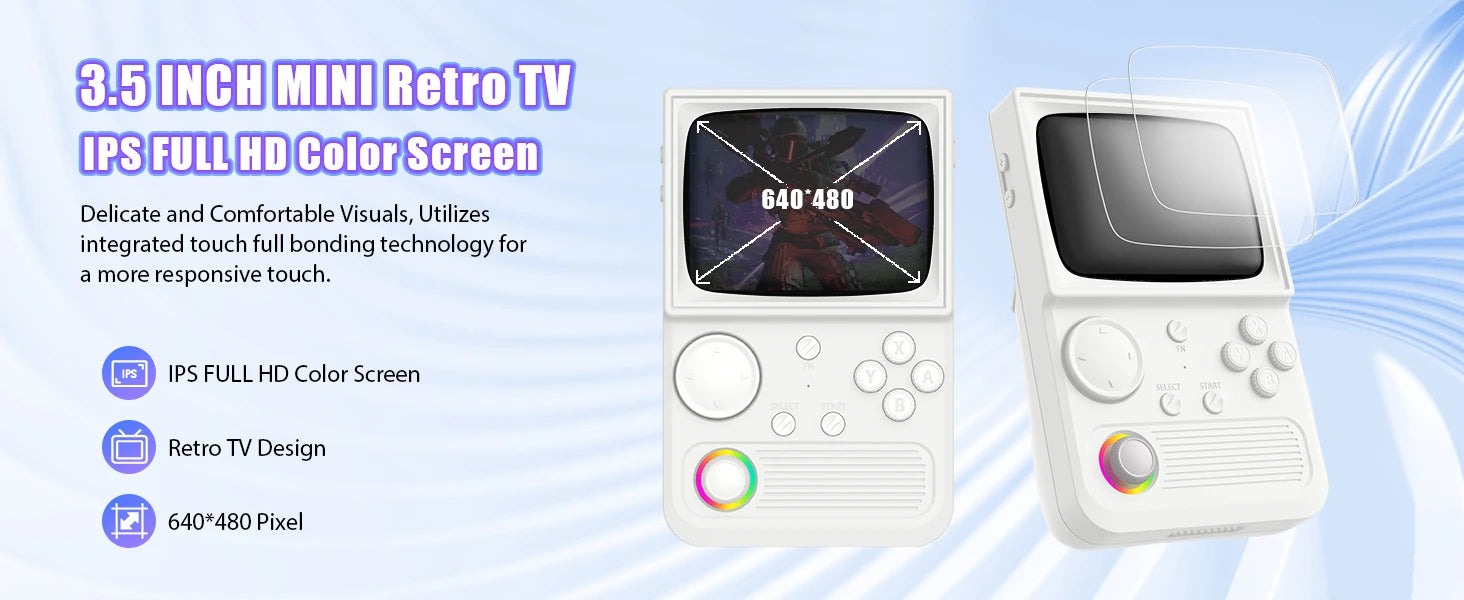XISKT R36T Retro Portable Pocket Handheld Game Console EmuEMEC System 27+Simulator 18000+Game 3.5''IPS Screen Video Game Console