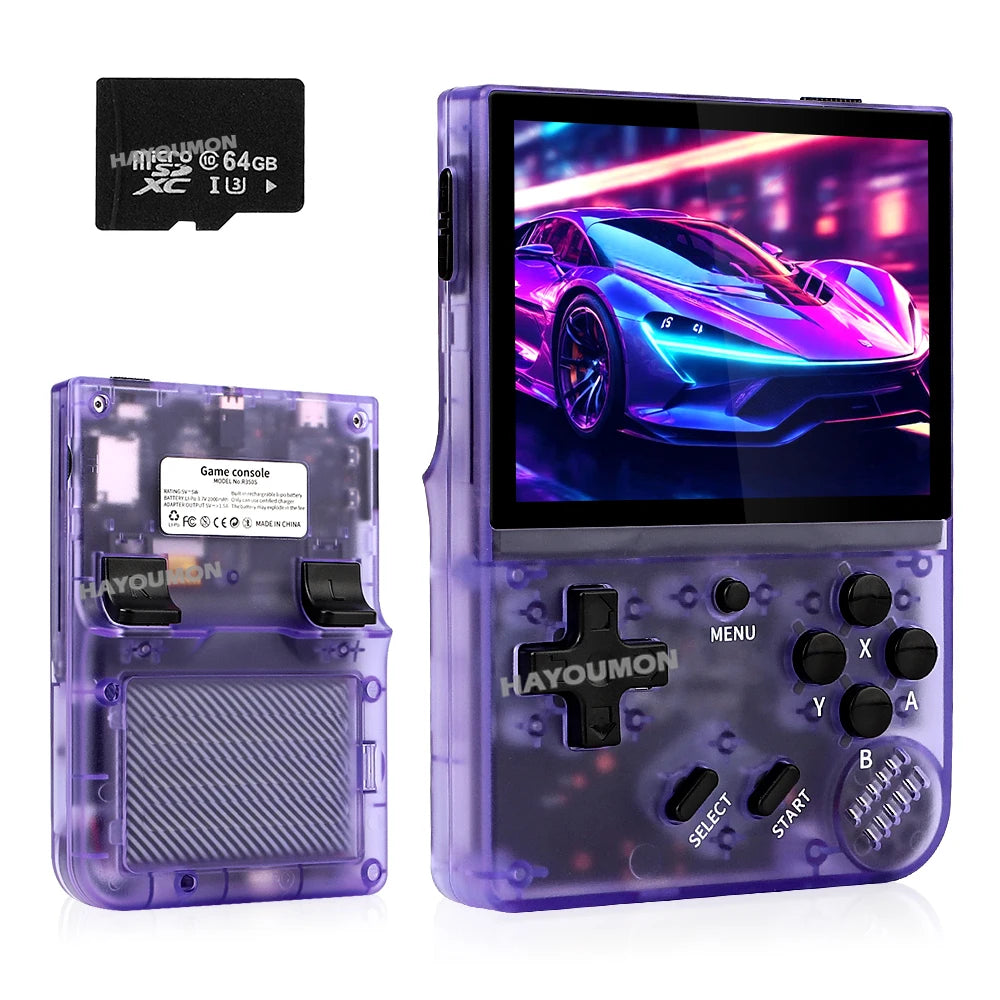 NEW 64G R350S Retro Handheld Video Game Console 3.5" IPS HD Screen Linux System 15000+ Portable Pocket Video Player R350S