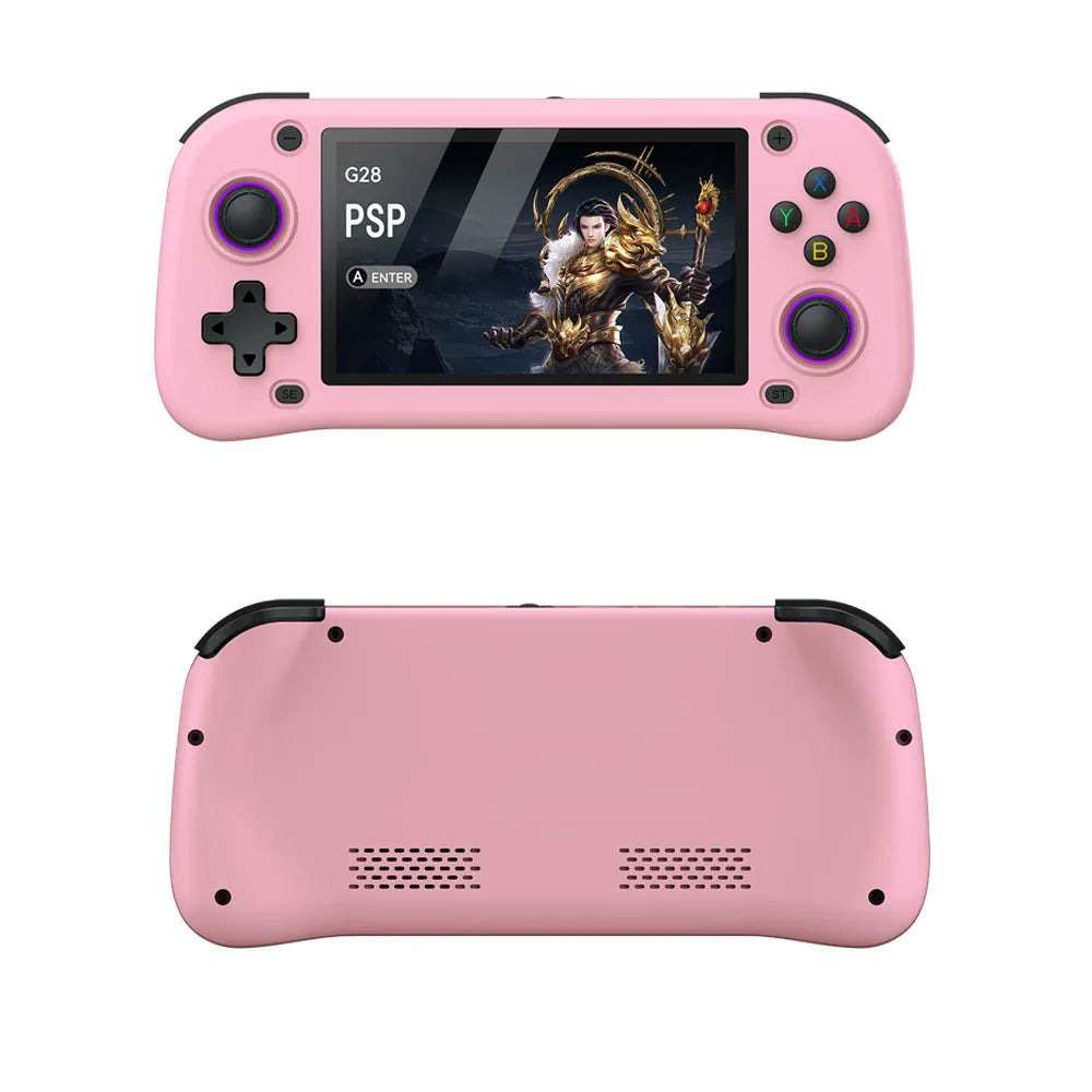 G28 Retro Handheld Video Game Console 64GB 4.3 Inch MIPI Screen Portable Linux System Pocket Player with 128GB 20000+ Games