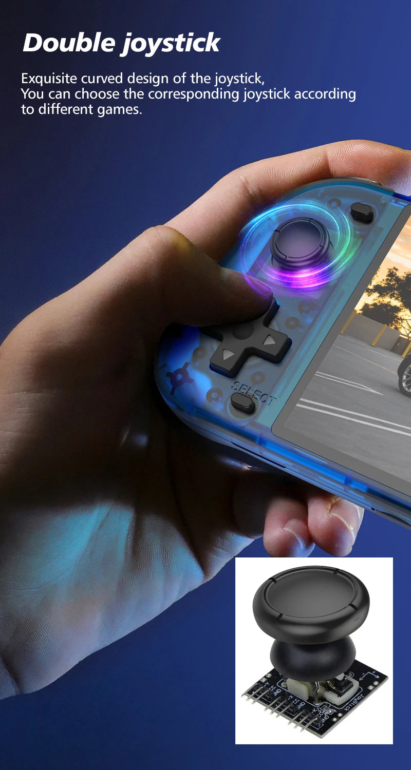 New Upgrade R50S Retro Games Console 128G 5.1inch IPS Screen Two-player 20000+ Classic Games Retroid Pocket Game Consolas