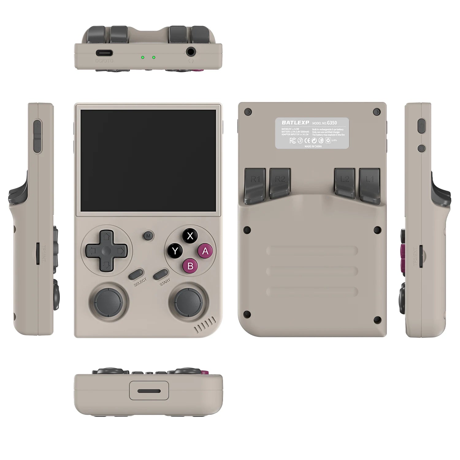 BATLEXP G350 Retro Handheld Game Console 3.5" IPS Screen RK3326 Linux 64bit Dual Joystick Vibration Motor Portable Video Players