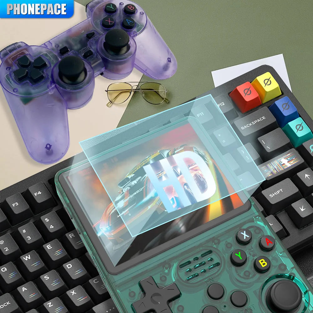 New R36S Game Console, Support HDMI High Definition Output Connection Display, 2.4G Wireless Handle Connection, Double Happy