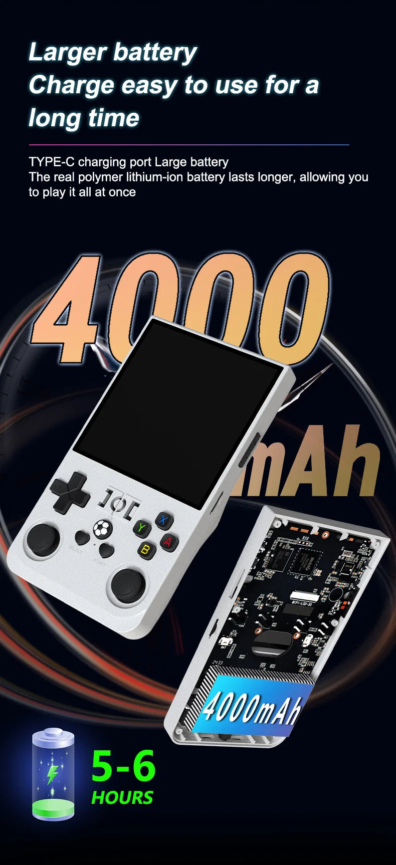 R36 MAX Retro Handheld Game  4.0Inch IPS Screen Console 128GB Portable Pocket Video Player Supports 30+ Emulators