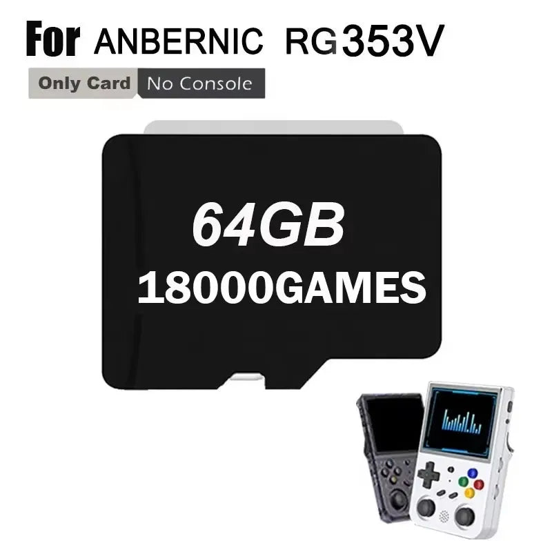 ANBERNIC RG353V RG353VS  TF Card Preloaded Games for 512G 256G 128G 64G  Handheld Game Built in 100000+ Games