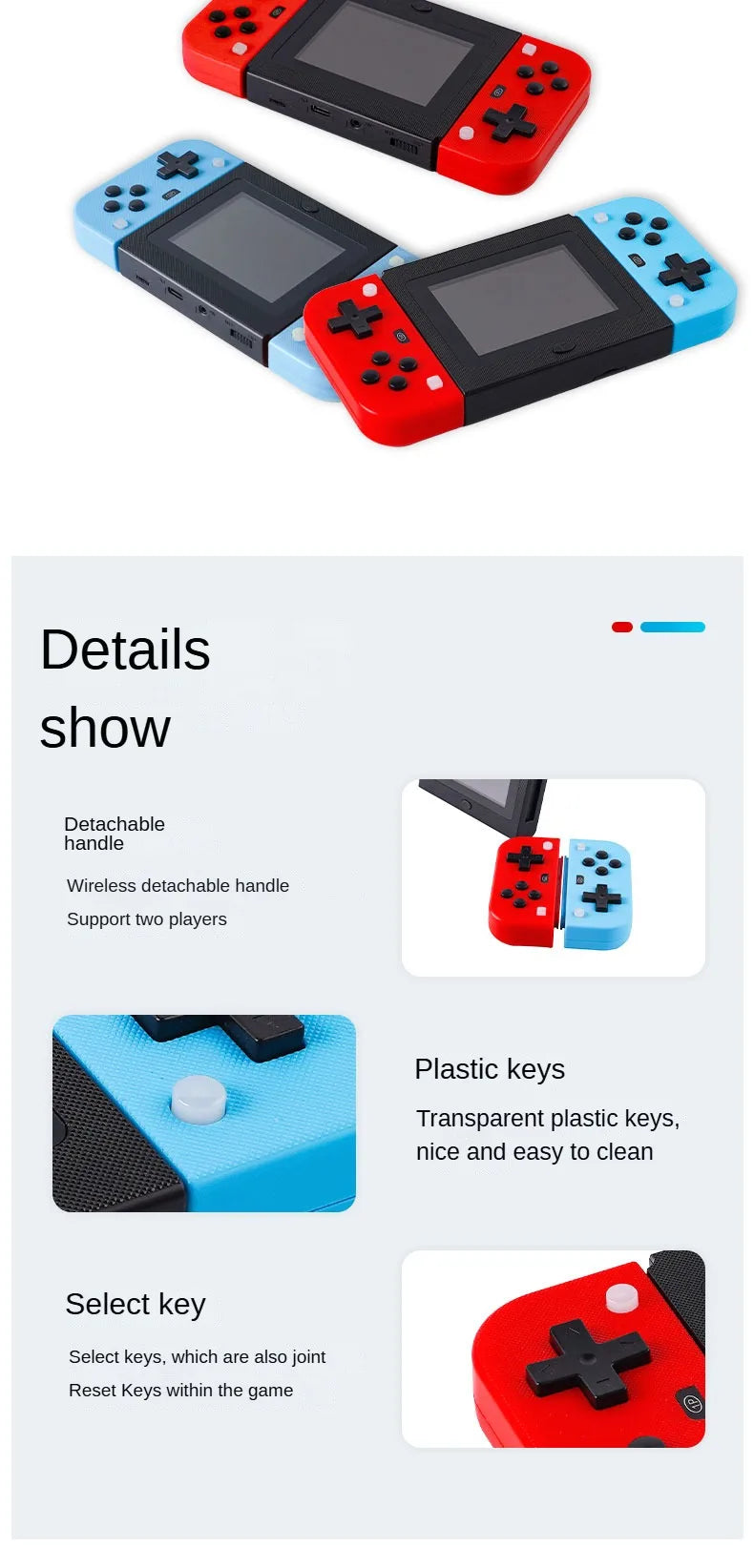 Retro Handheld Game Console 8 Bit Video Game Portail Built In 1000 Games 3.5'' Mini Consola Videojuegos Portable Player Games