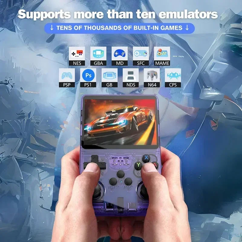 R36S Game Console Linux System 128G Portable Video Consoles 3.5 Inch IPS Screen with Retro Games Pocket Handheld Game Players