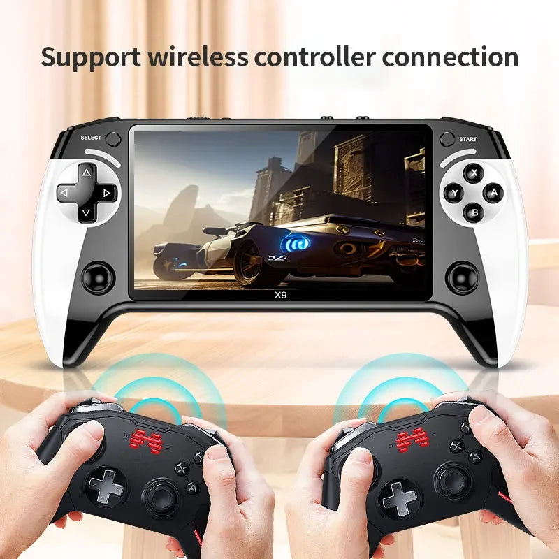 X9 Retro Handheld Video Game Console 1500mAh 5.5-inch IPS Screen Mini Portable Handheld Video Player 1GB-128GB Type-C