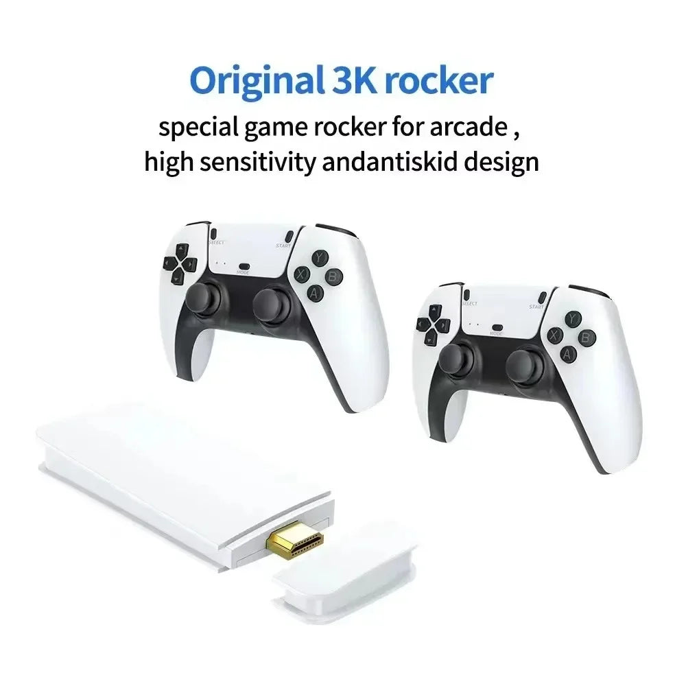 M15 Game Stick TV Video Game Console 64G 128G 50000+ HD Two-player Home Games Child Gift 20+emulator Wireless Gamepad Controller