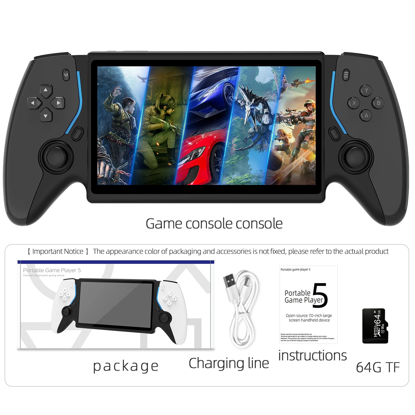 New PSP 7 Inch Portable Retro Game Game Machine HC8000 Retro Handheld Game Machine 64G PSP Gift