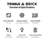TRIMUI BRICK Handheld Game Console 3.2'' IPS Screen A133P Linux System Trimui UI Metal Back Panel Key LED Lighting Free Keycaps