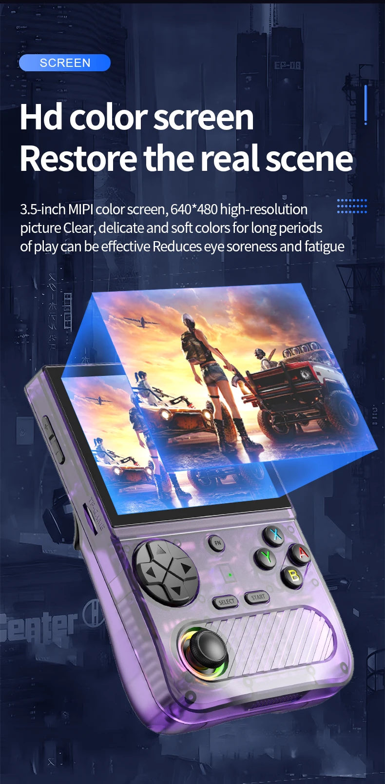 K36S Retro Handheld Game Console 128G Mini Portable 3.5-Inch IPS Screen Video Game Consoles 64G Linux Pocket Game Player Gifts