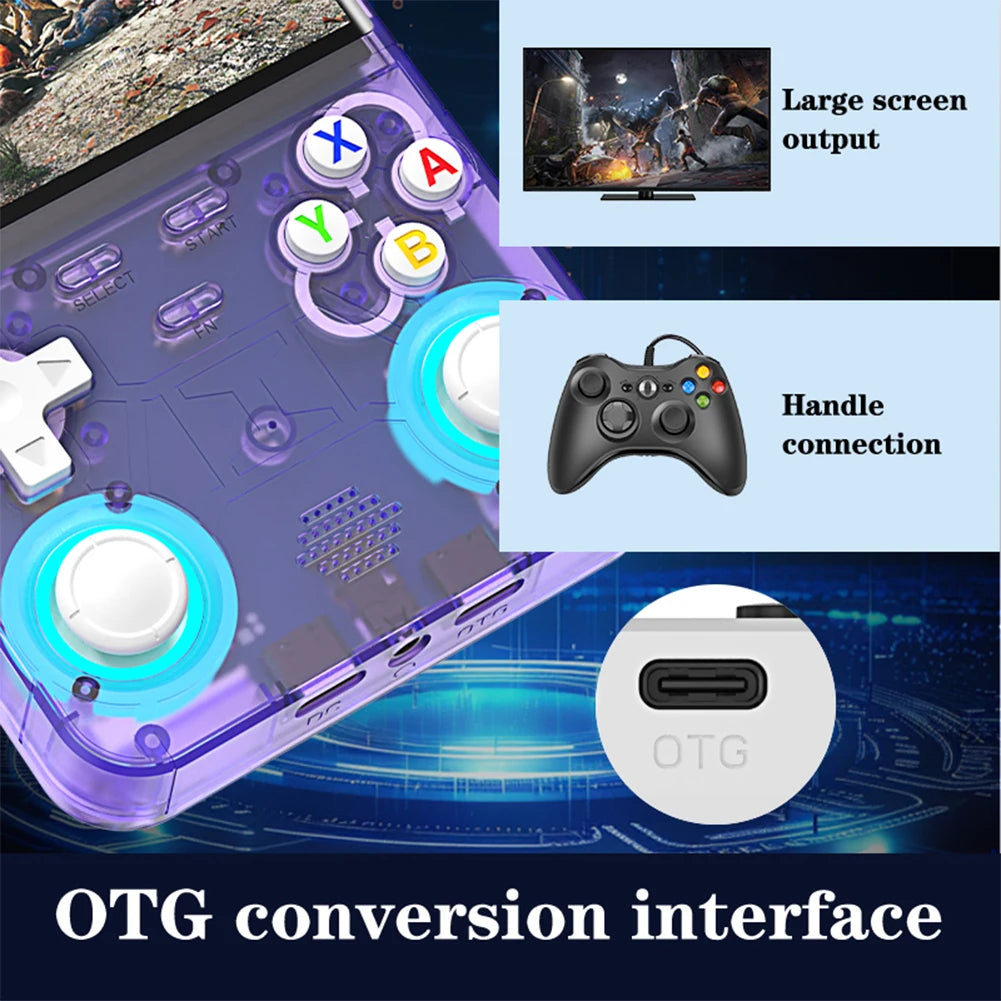 R36 Ultra Retro Handheld Game Console 4.0-inch Open-source Linux System 128/64GB Portable Video Player Handheld Game Console