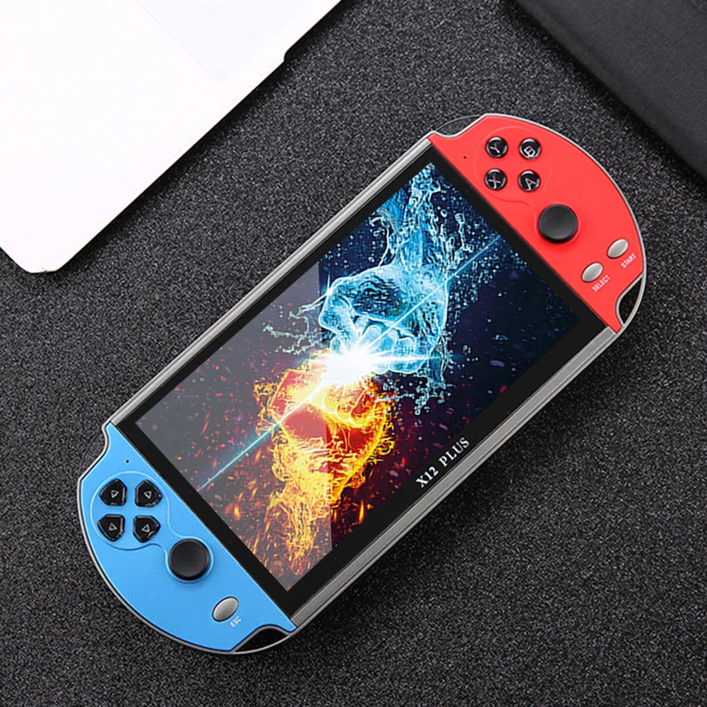 GAMINJA X12 Plus Handheld Game Console 7.1Inch Dual Joystick IPS Screen Video Game Player Built-in 32G TF Card For GBA GBC NES