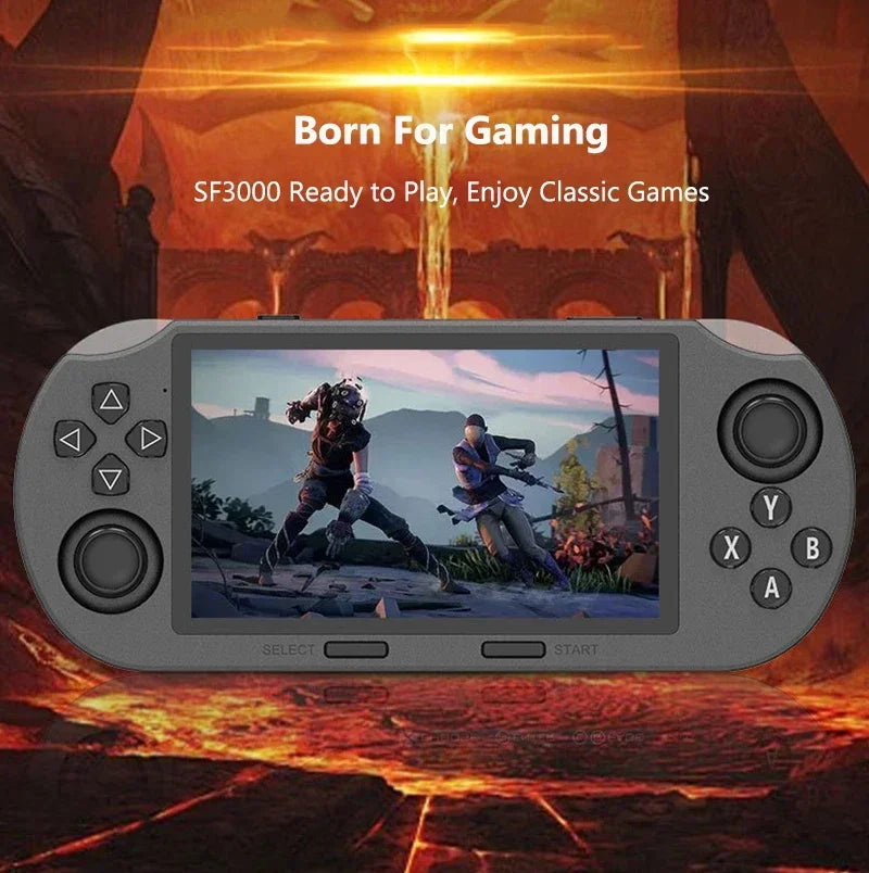 SF3000 Portable Handheld Game Player 4.5 Inch IPS Screen Retro Video Game Console Built-in 20000+ Games for PS1/GBA/SFC/MAME