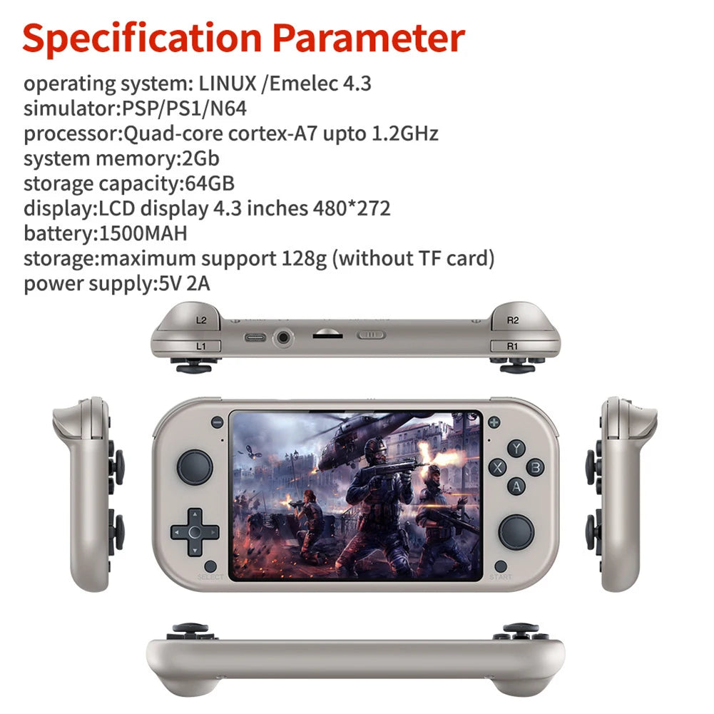 M17 Retro Game Handheld Game Player 4.3 Inch 480*272 LCD Screen Retro Video Game Console Emuelec Built-in Game 25 Emulators